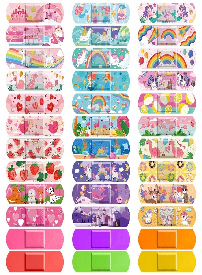 Flasoo 360 Pcs Kids Cartoon Bandages 36 Styles Girls Bandages Fun Bandage Adhesive Flexible Mermaid Bandages Variety Pack Waterproof Breathable Protect Scrapes for Girls Boys Children Toddlers - Image 1